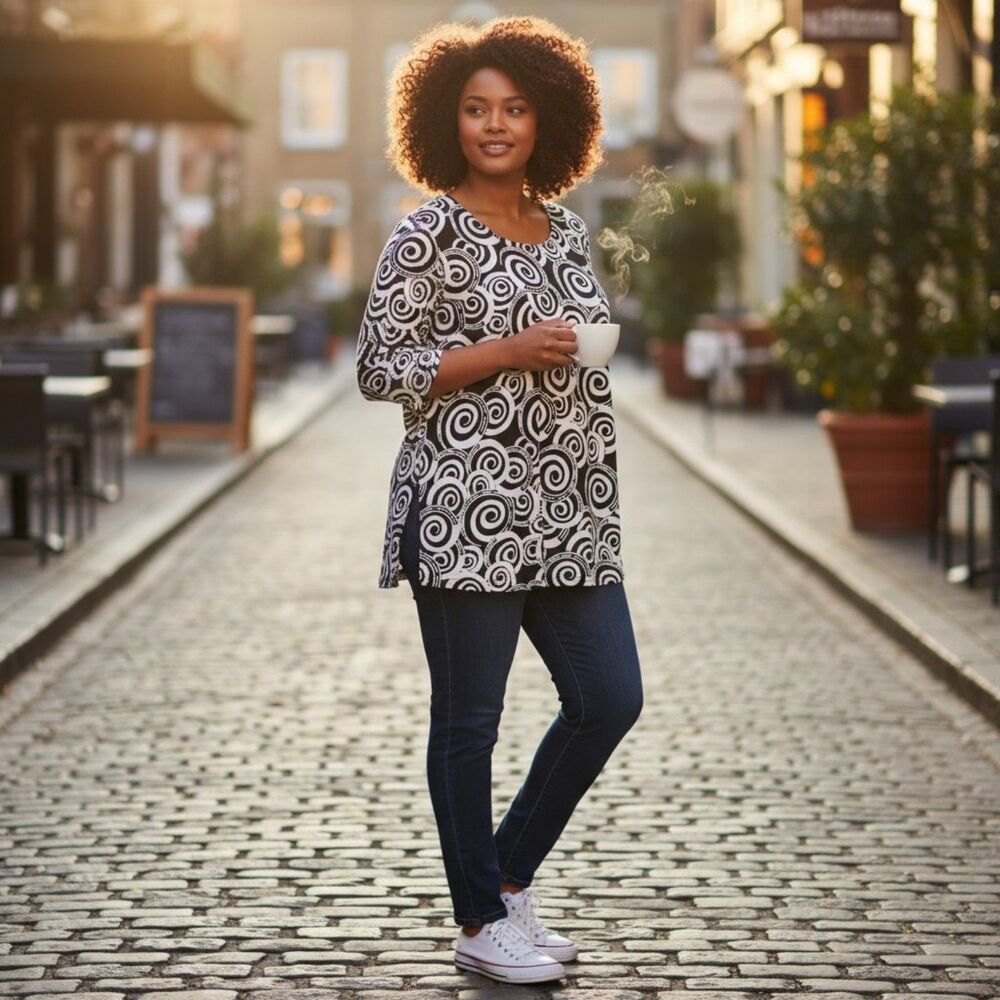 Travel Elements Tunic Top size large EUC.
